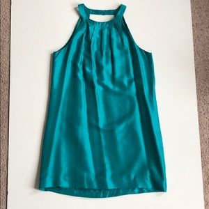 J. Crew Jade Green Silk Scoop Shift Dress